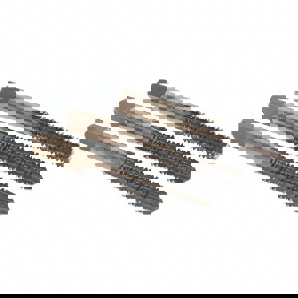 Tap Set: 5/16-18 UNC, 4 Flute, Bottoming Plug & Taper, High Speed Steel, Gold & Oxide Finish