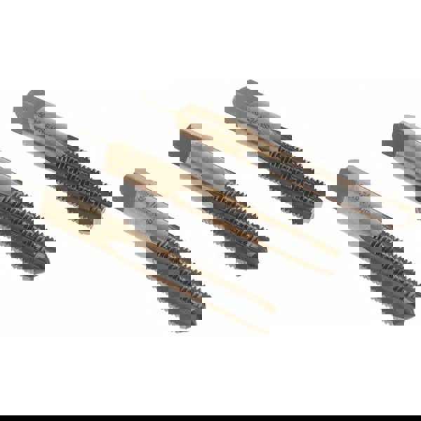 Tap Set: 5/16-24 UNF, 4 Flute, Bottoming Plug & Taper, High Speed Steel, Gold & Oxide Finish