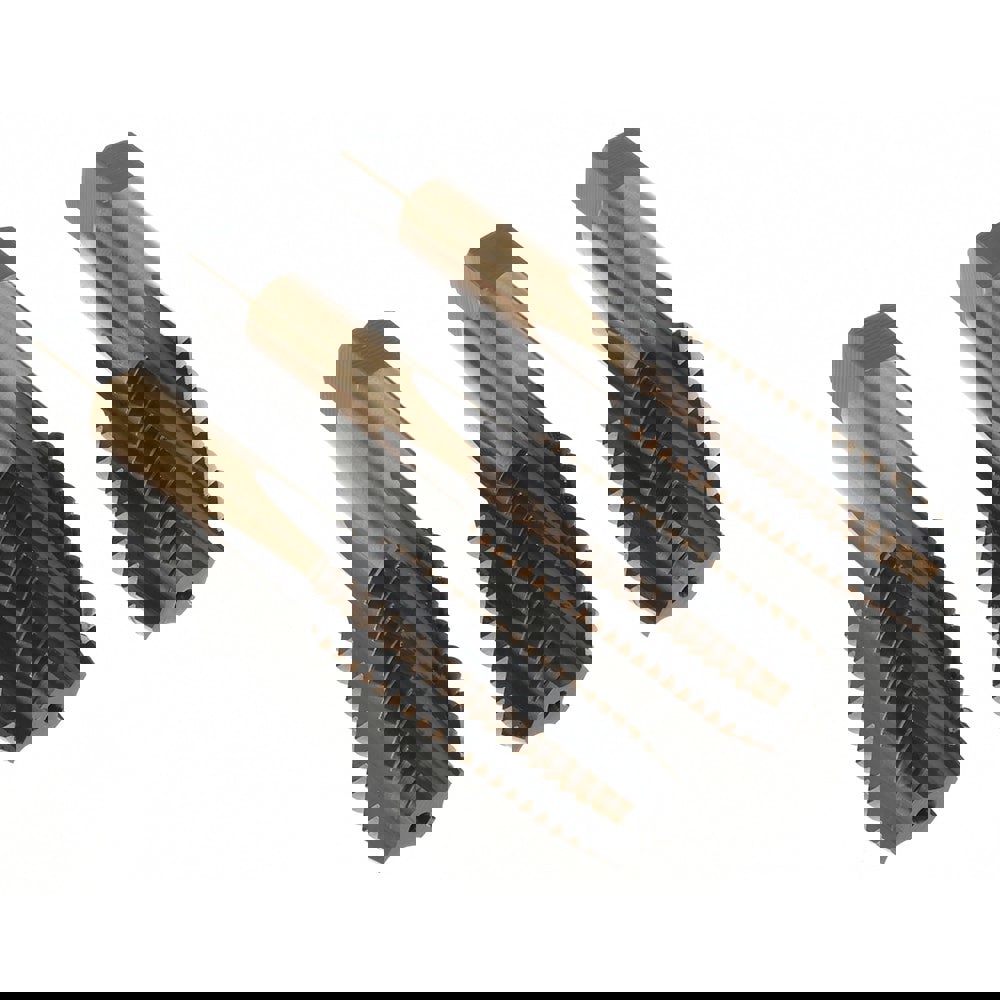 Tap Set: 7/16-14 UNC, 4 Flute, Bottoming Plug & Taper, High Speed Steel, Gold & Oxide Finish