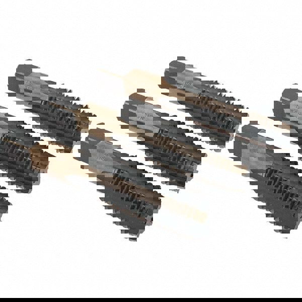 Tap Set: 7/8-9 UNC, 4 Flute, Bottoming Plug & Taper, High Speed Steel, Gold & Oxide Finish