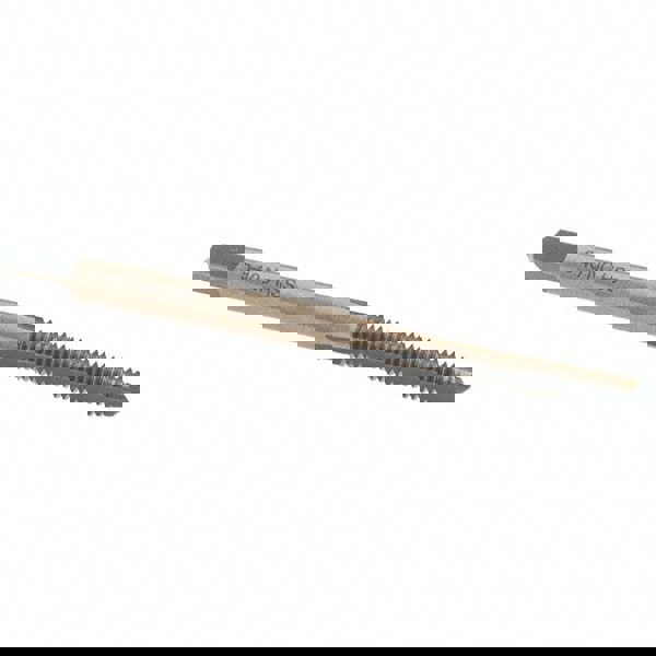 Straight Flute Tap: #5-40 UNC, 2 Flutes, Plug, High Speed Steel, Gold/Oxide Coated