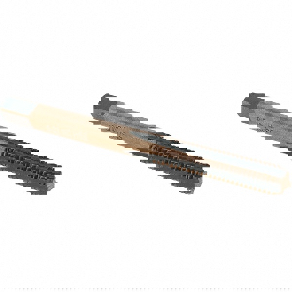 Straight Flute Tap: #8-32 UNC, 4 Flutes, Bottoming, High Speed Steel, Gold/Oxide Coated