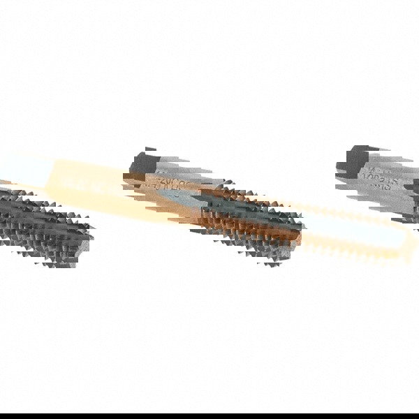 Straight Flute Tap: 1/4-20 UNC, 4 Flutes, Bottoming, High Speed Steel, Gold/Oxide Coated