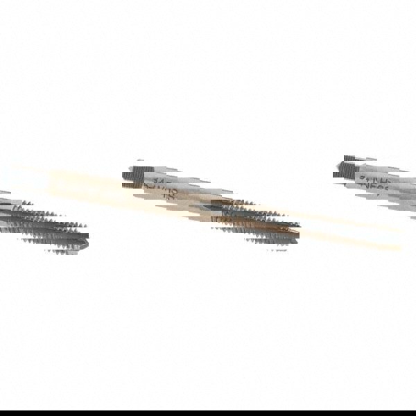 Straight Flute Tap: #5-44 UNF, 2 Flutes, Plug, High Speed Steel, Gold/Oxide Coated