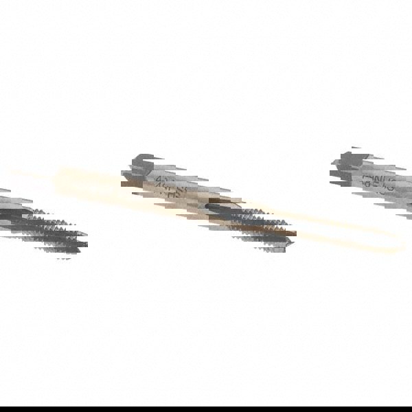 Straight Flute Tap: #4-48 UNF, 3 Flutes, Plug, High Speed Steel, Gold/Oxide Coated