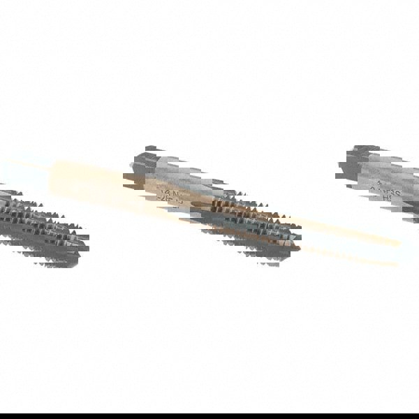 Straight Flute Tap: #12-28 UNF, 4 Flutes, Taper, High Speed Steel, Gold/Oxide Coated