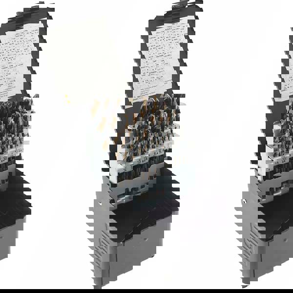 Drill Bit Set: Jobber Length Drill Bits, 29 Pc, 135 &deg;, High Speed Steel