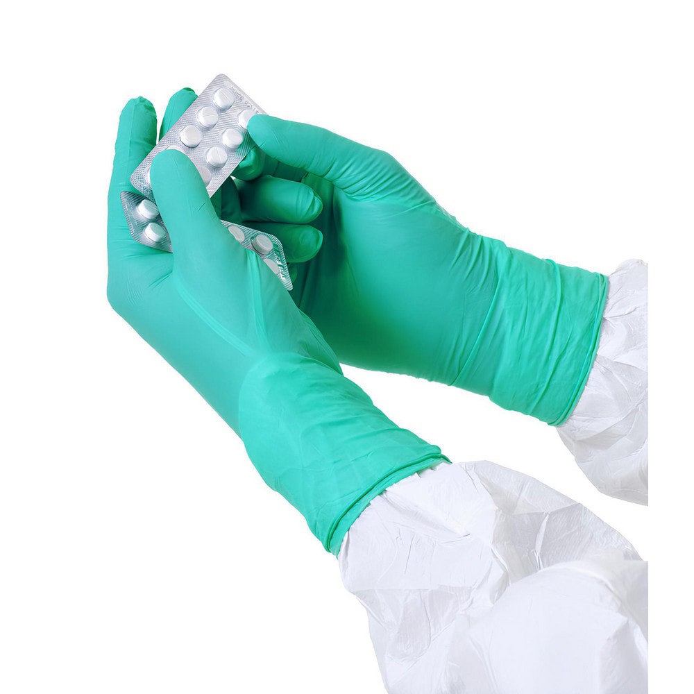 Series Bioclean Fusion Disposable Gloves: Size X-Small, 3.94 mil, Synthetic Polymer-Coated Neoprene, Cleanroom Grade, Unpowdered