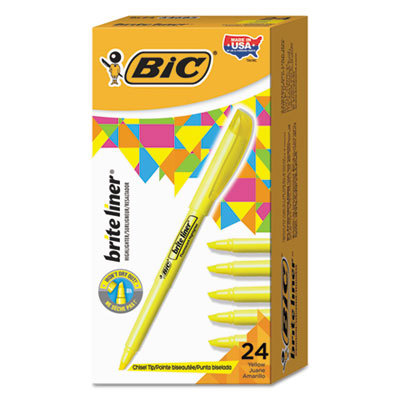 BIC BRITE LIN HILITER 24PK