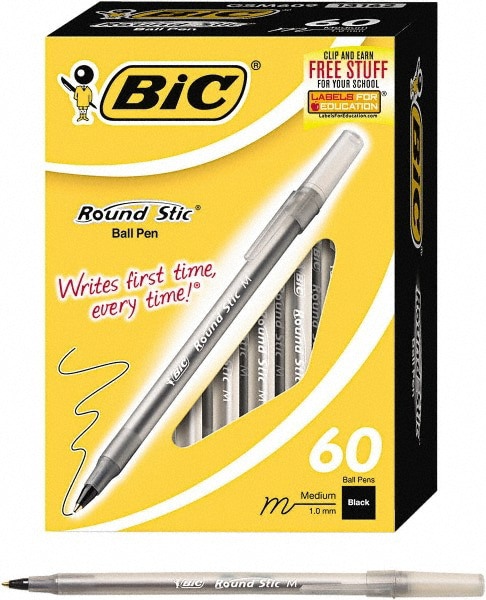 PEN,ROUND STIC 60 BOX,BK
