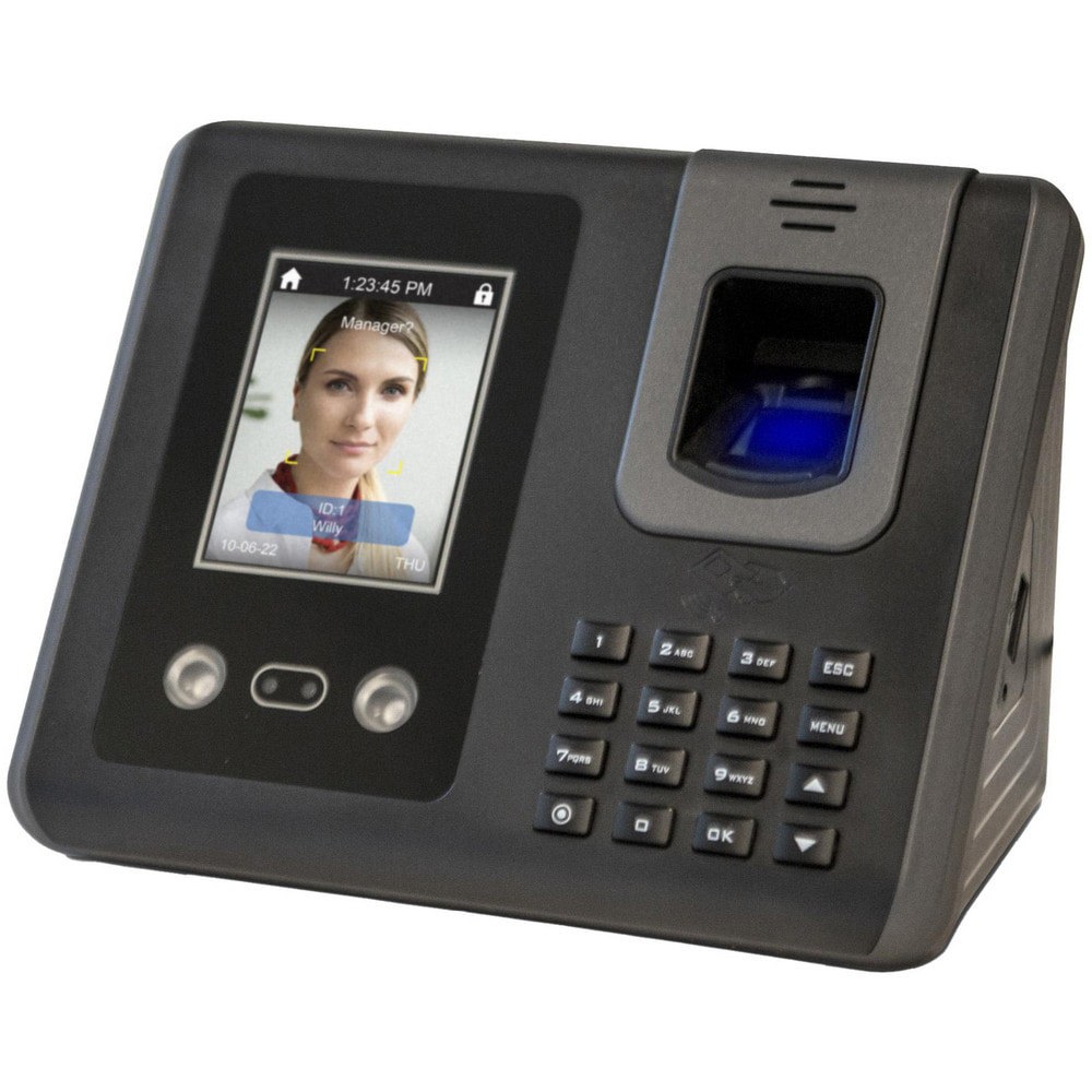 Time Clocks & Time Recorders; Punch Type: Biometric; Proximity ; Power Source: Electric ; Display Type: LCD Display ; Registration Output: Date; Hour; Minute; Month ; Material: Plastic ; Records: Attendance