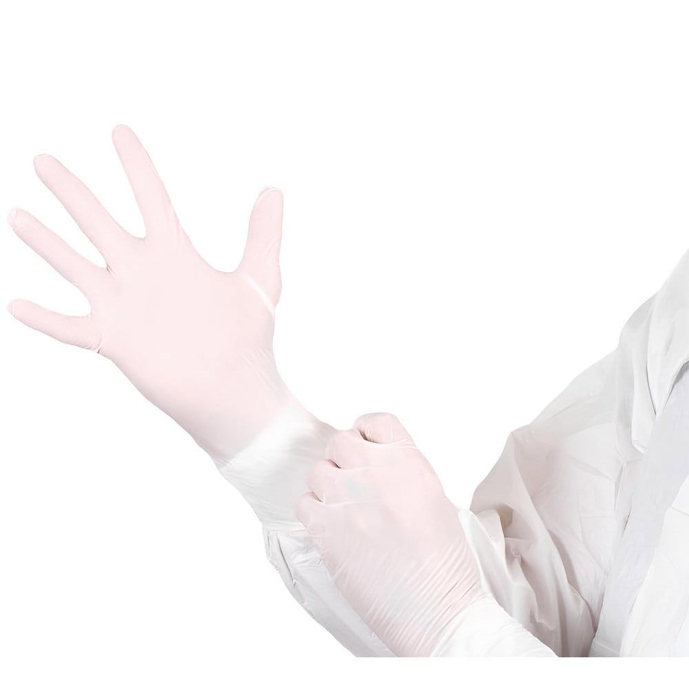 Series Bioclean Disposable Gloves: Size Small, 4.33 mil, Uncoated-Coated Nitrile, Cleanroom Grade, Unpowdered