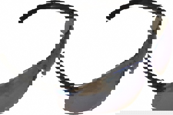 Safety Glasses: Scratch-Resistant, Polycarbonate, Blue Mirror Lenses, Frameless