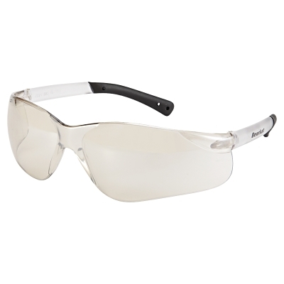 Safety Glasses: Scratch-Resistant, Polycarbonate, Clear Mirror Lenses, Frameless