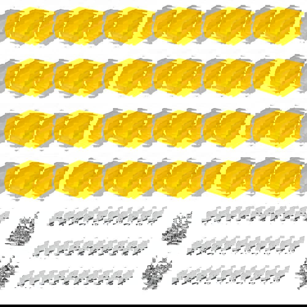 Plastic Hopper Stacking Bin: Yellow, 4-3/4 x 2-13/16 x 3-9/16