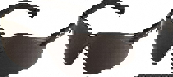 Safety Glasses: Scratch-Resistant, Polycarbonate, Gray Lenses, Frameless