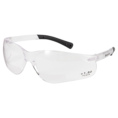 Magnifying Safety Glasses: 1.50, Clear Lenses, Scratch-Resistant, ANSI Z87.1+