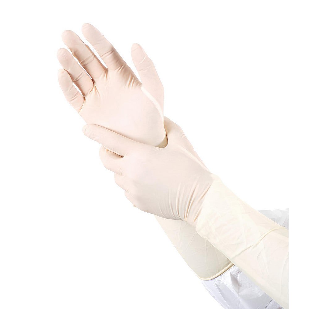 Series Bioclean Extra Disposable Gloves: Size Medium, 6.69 mil, Uncoated-Coated Latex, Cleanroom Grade, Unpowdered