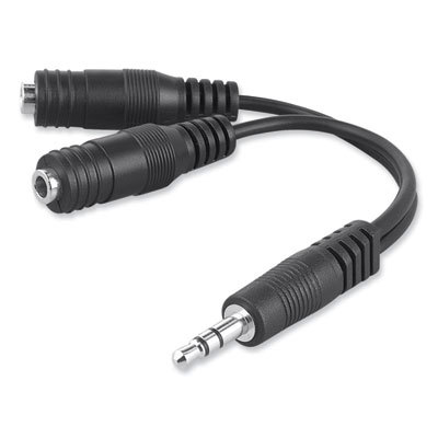 Computer Cable Accessories; Accessory Type: Splitters/Couplers ; For Use With: 3.5 mm Audio Devices ; Connection Type: 3.5 mm (Male); (2) 3.5 mm (Female) ; Number Of Connections: 2 ; Housing Material: Steel ; Finish: Nickel