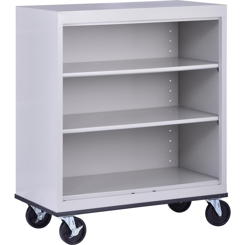 Bookcases; Overall Height: 42in ; Overall Width: 36 ; Overall Depth: 18 ; Material: Steel ; Color: Dove Gray ; Shelf Weight Capacity: 200