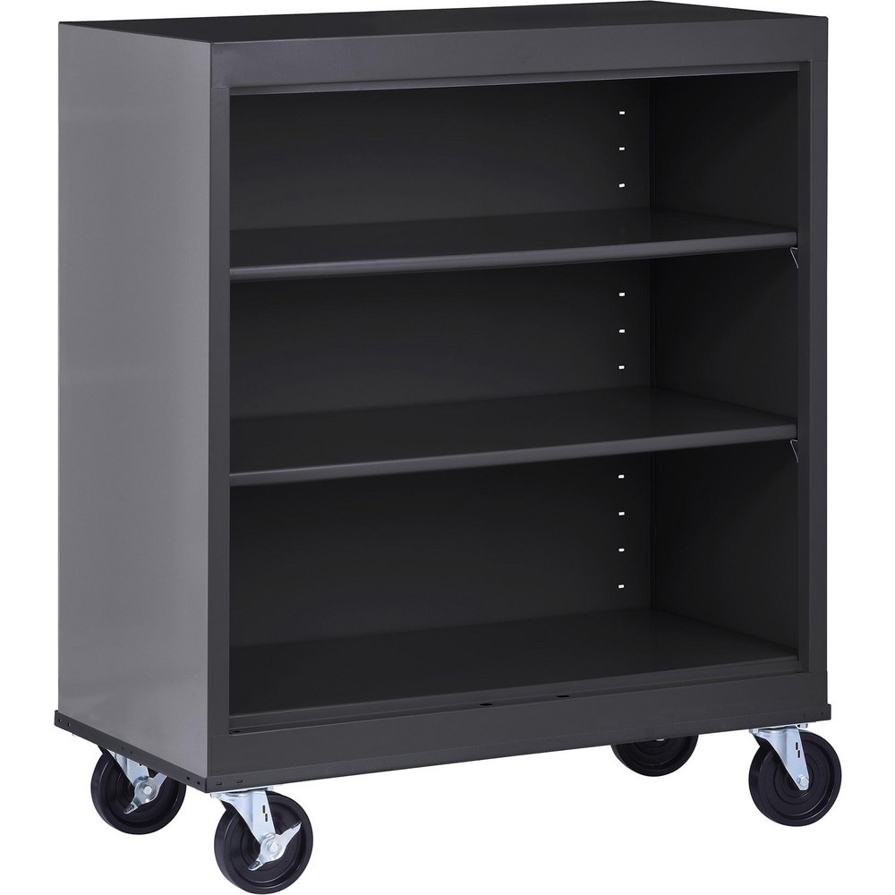 Bookcases; Overall Height: 42in ; Overall Width: 36 ; Overall Depth: 18 ; Material: Steel ; Color: Textured Black ; Shelf Weight Capacity: 200