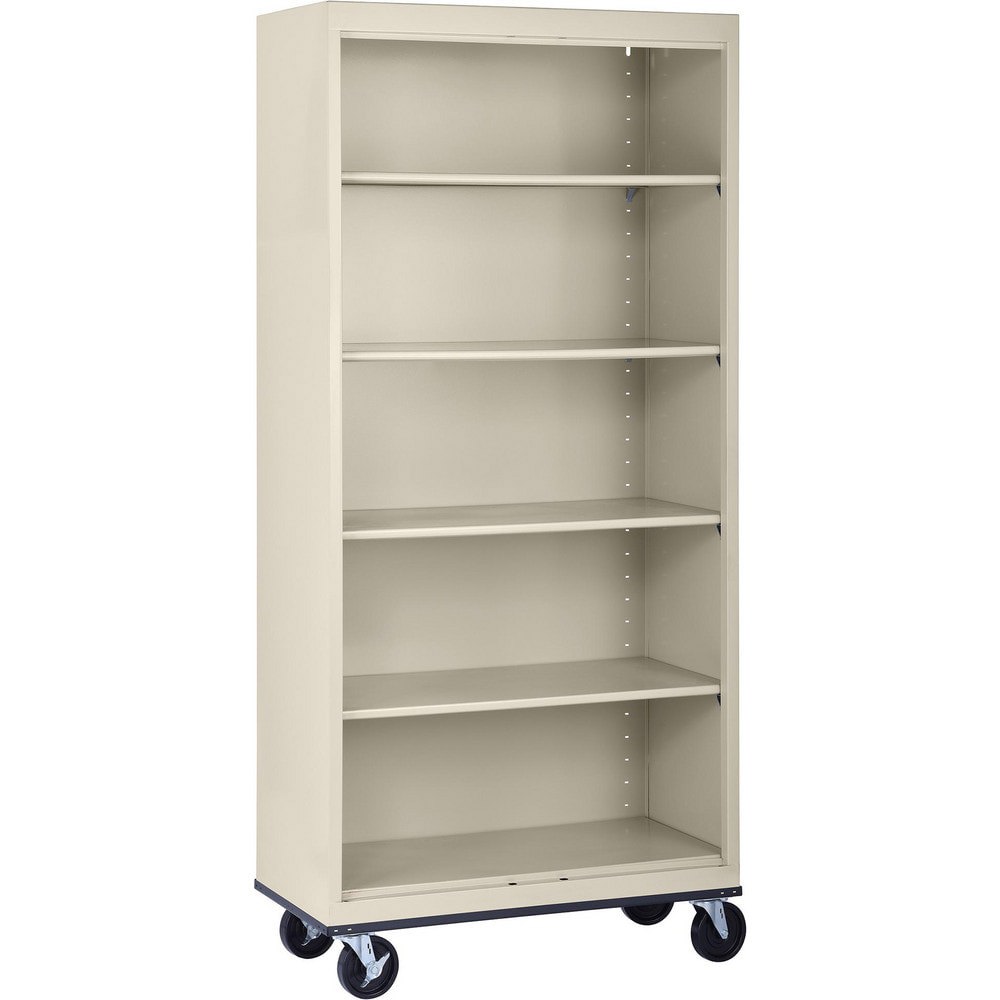 Bookcases; Overall Height: 78in ; Overall Width: 36 ; Overall Depth: 18 ; Material: Steel ; Color: Putty ; Shelf Weight Capacity: 200
