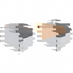 Cardboard Hopper Shelf Bin: White