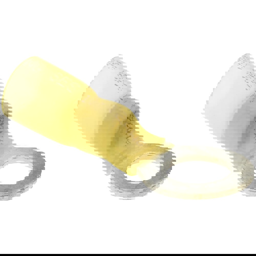 Circular Ring Terminal: Partially Insulated, 12 to 10 AWG, Crimp Connection