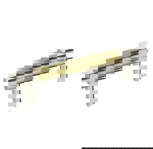 ESQUIRE 5-1/16 IN (128 MM) CENTER-TO-CENTER POLISHED NICKEL/GOLDEN CHAMPAGNE CABINET PULL