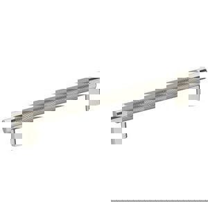 ESQUIRE 8 IN (203 MM) CENTER-TO-CENTER POLISHED NICKEL/STAINLESS STEEL CABINET PULL