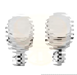 Oberon 1-3/4 in (44 mm) Diameter Polished Nickel/Frosted Cabinet Knob