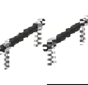 MERGENCE 3-3/4 IN 96 MM CENTER-TO-CENTER POLISHED CHROME/BRUSHED MATTE BLACK CABINET PULL