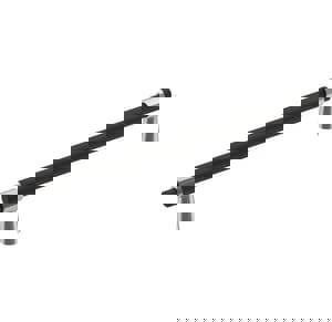 MERGENCE 8-13/16 IN 224 MM CENTER-TO-CENTER POLISHED CHROME/BRUSHED MATTE BLACK CABINET PULL