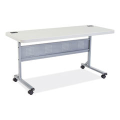 Folding Tables; Overall Length: 60in ; Overall Width: 24in ; Foot Type: Caster ; Top Color: Gray ; Frame Material: Steel ; Frame Finish: Powder Coated