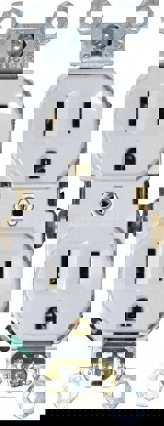 Straight Blade Duplex Receptacle: NEMA 5-15R, 15 Amps, Self-Grounding