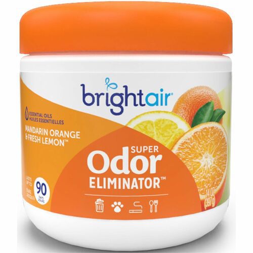 Super Odor Eliminator, Mandarin Orange And Fresh Lemon, 14 Oz Jar, 6/carton