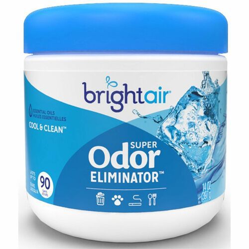 Super Odor Eliminator, Cool And Clean, Blue, 14 Oz Jar, 6/carton
