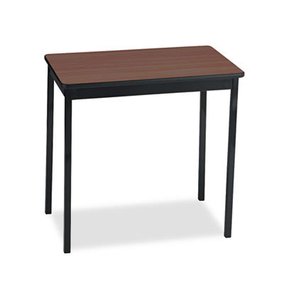 Utility Table: Walnut & Black Laminate Table Top, Rectangle, 18