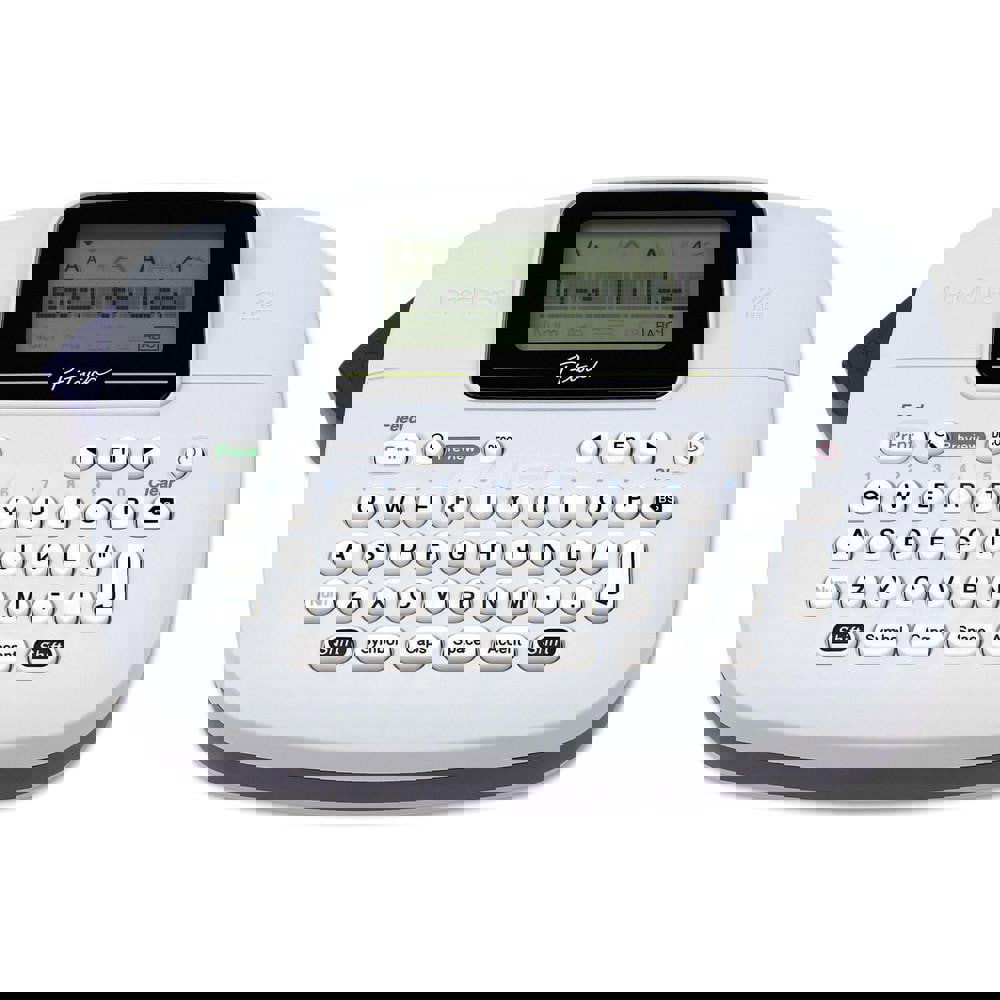 Electronic Label Makers; Power Source: (4) AAA Batteries (Sold Separately); Resolution: 230; Accessories: 12 mm starter tape; Additional Information: Includes: 8 Deco Mode Patterns; Tape Technology: Direct Thermal; Product Line: P-Touch.; Compatible Tape