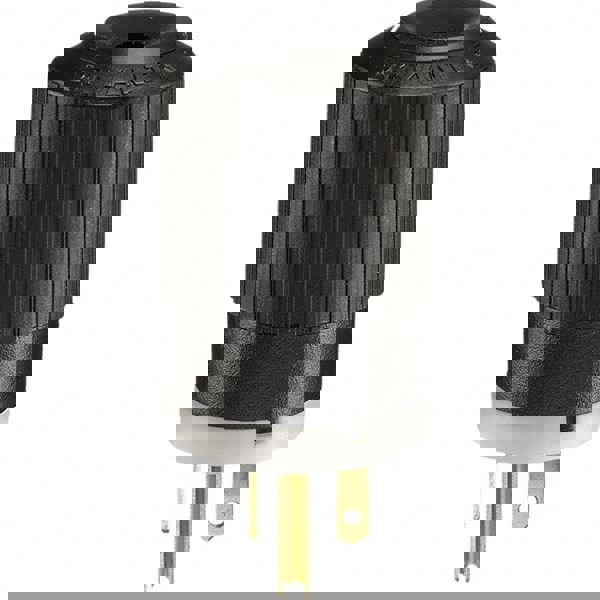 Straight Blade Plug: Industrial, 5-20P, 125VAC, Black & White