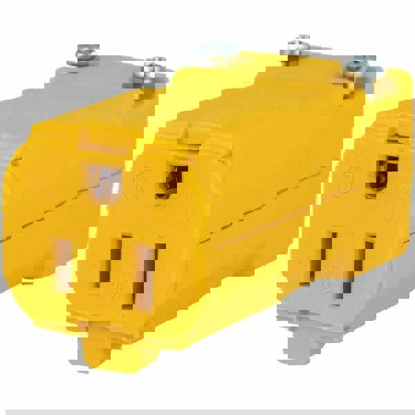 Straight Blade Connector: Industrial, 5-15R, 125VAC, Yellow