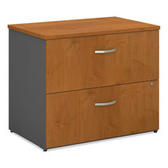 Horizontal File Cabinet: 2 Drawers, Laminate, Graphite Gray & Natural Cherry