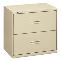 Horizontal File Cabinet: 2 Drawers, Steel, Putty