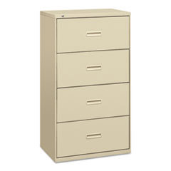Horizontal File Cabinet: 4 Drawers, Steel, Putty
