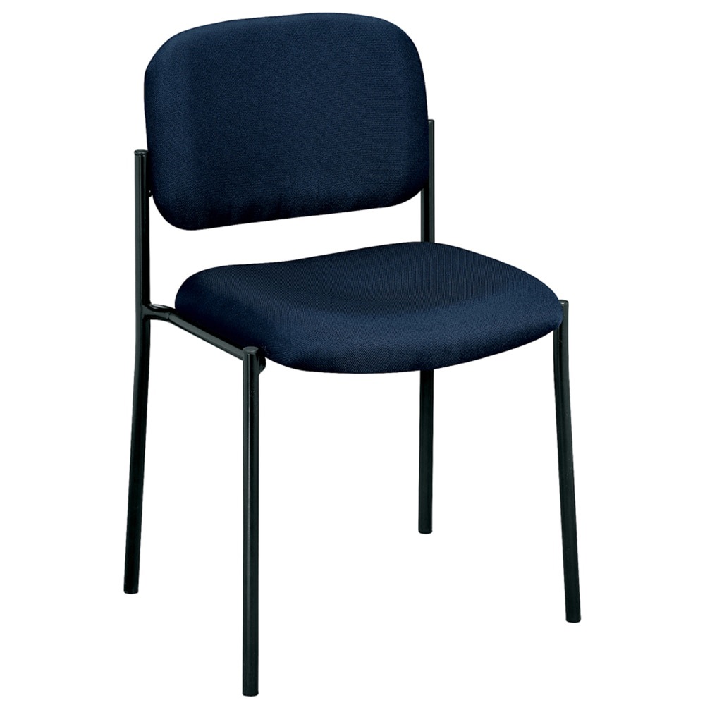 Vl606 Series Stacking Armless Guest Chair Navy Fabric