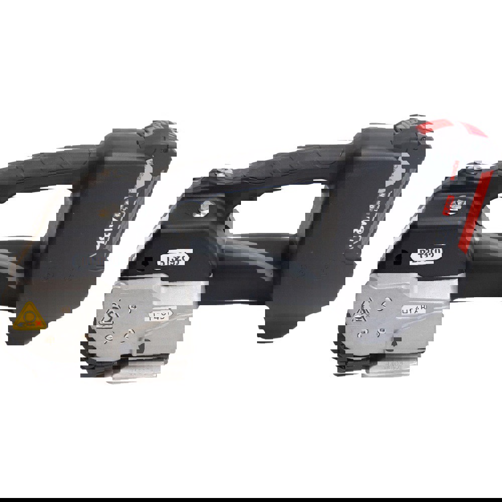 Strapping Power Tool. Tensions up to 550 LBS and seals strap with a friction weld. Comes with 2 batteries and charger