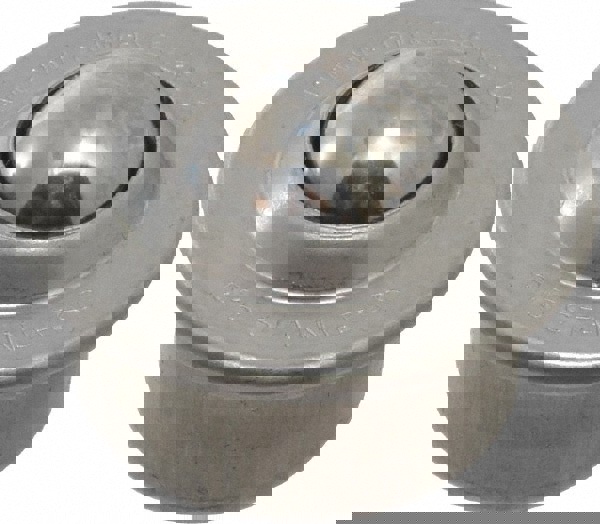 Ball Transfer: 15 mm Ball Dia, Stainless Steel, Round Base