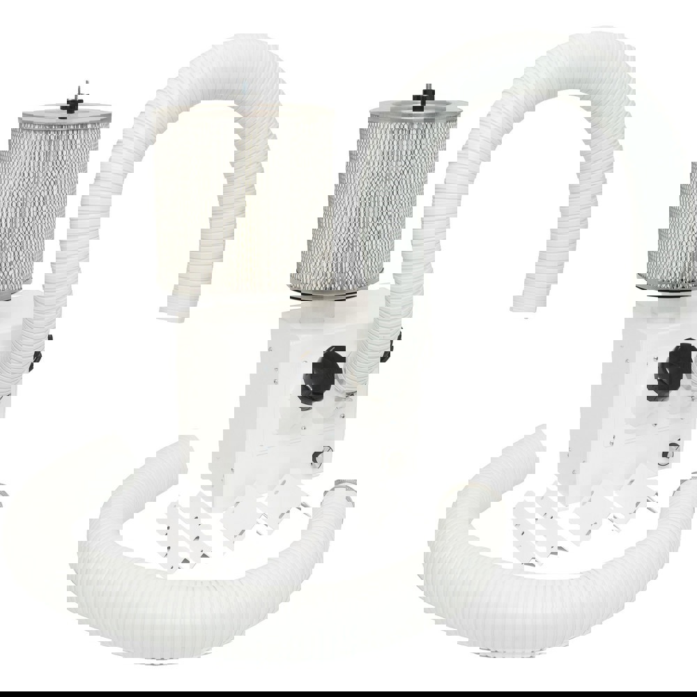 Fume Exhausters; Extractor Type: Stationary Fume ; Phase: Single ; Input Voltage: 120 ; Air Flow: 350 CFM ; Merv Rating: 15 ; Number of Work Stations: 2