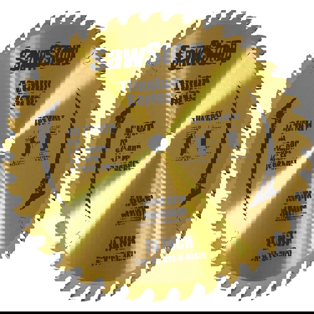 Titanium Series Premium Woodworking Blade - 40 Tooth