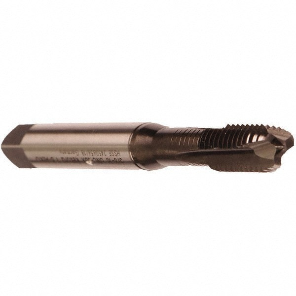 Spiral Point Tap: #12-28, UNF, 3 Flutes, Modified Bottoming, 3BX, Cobalt, Nitride Finish